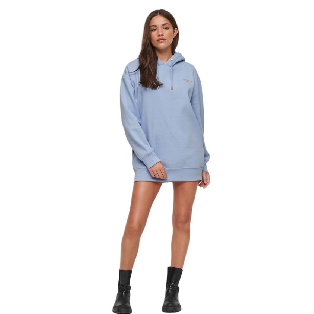 SUPERDRY D2 OVIN ESSENTIAL HOODED SWEAT DRESS ΦΟΡΕΜΑ ΓΥΝΑΙΚΕΙΟ BLUE