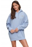 SUPERDRY D2 OVIN ESSENTIAL HOODED SWEAT DRESS ΦΟΡΕΜΑ ΓΥΝΑΙΚΕΙΟ BLUE