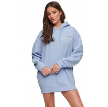 SUPERDRY D2 OVIN ESSENTIAL HOODED SWEAT DRESS ΦΟΡΕΜΑ ΓΥΝΑΙΚΕΙΟ BLUE