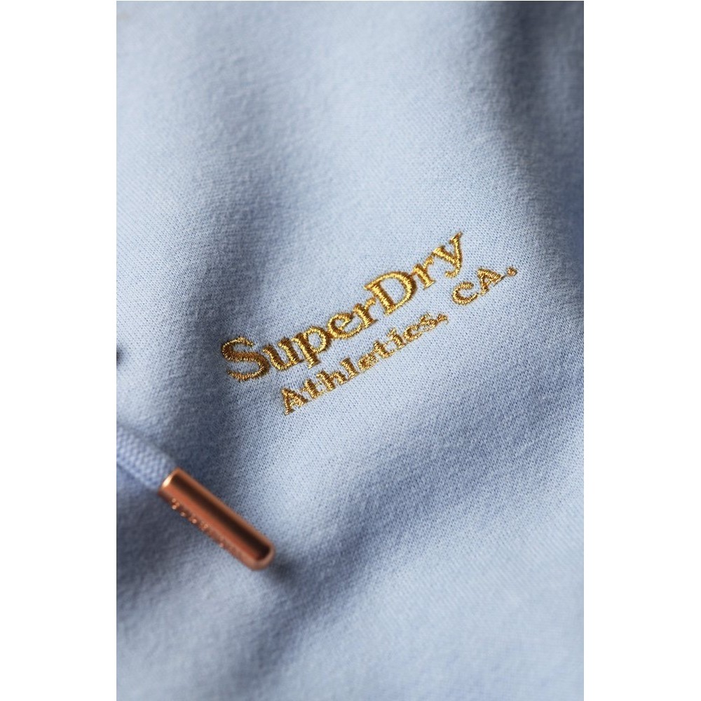 SUPERDRY D2 OVIN ESSENTIAL HOODED SWEAT DRESS ΦΟΡΕΜΑ ΓΥΝΑΙΚΕΙΟ BLUE