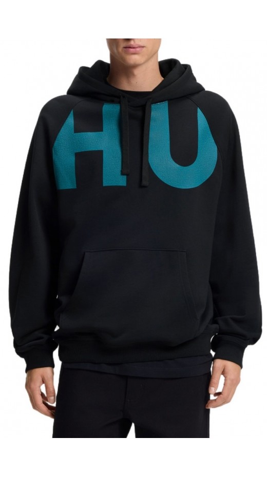 HUGO BOSS SWEATSHIRT NALFCREW ΦΟΥΤΕΡ ΜΠΛΟΥΖΑ ΑΝΔΡΙΚΗ BLACK