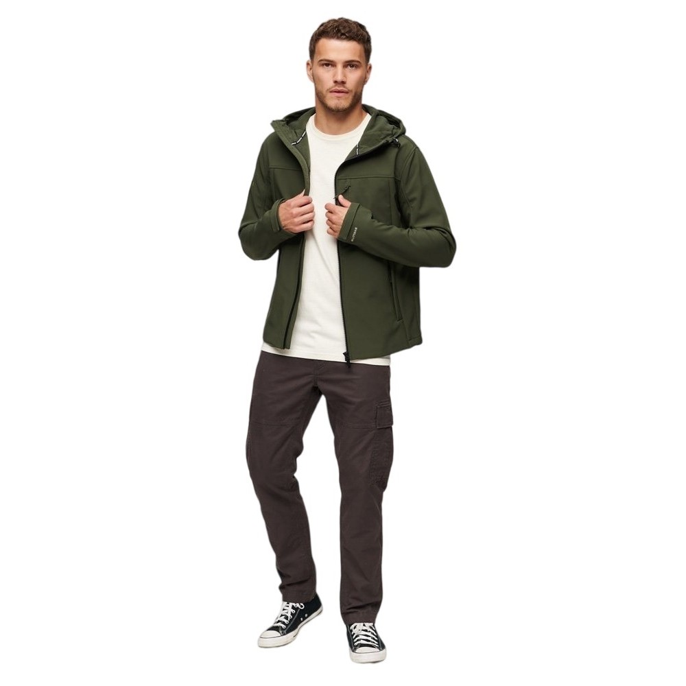 SUPERDRY HOODED SOFT SHELL JACKET ΜΠΟΥΦΑΝ ΑΝΔΡΙΚΟ KHAKI