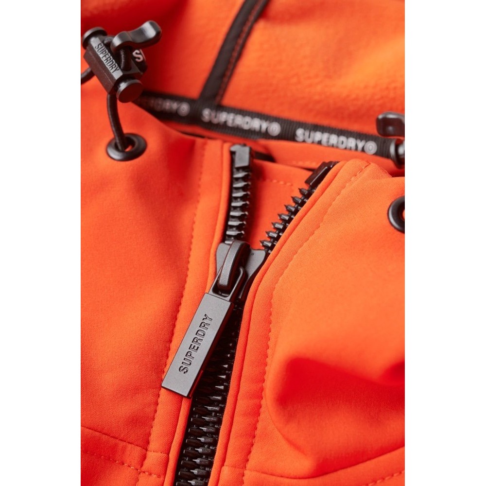 SUPERDRY HOODED SOFT SHELL JACKET ΜΠΟΥΦΑΝ ΑΝΔΡΙΚΟ ORANGE