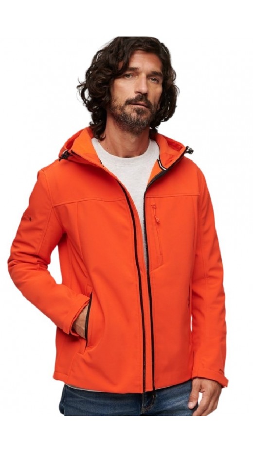 SUPERDRY HOODED SOFT SHELL JACKET ΜΠΟΥΦΑΝ ΑΝΔΡΙΚΟ ORANGE