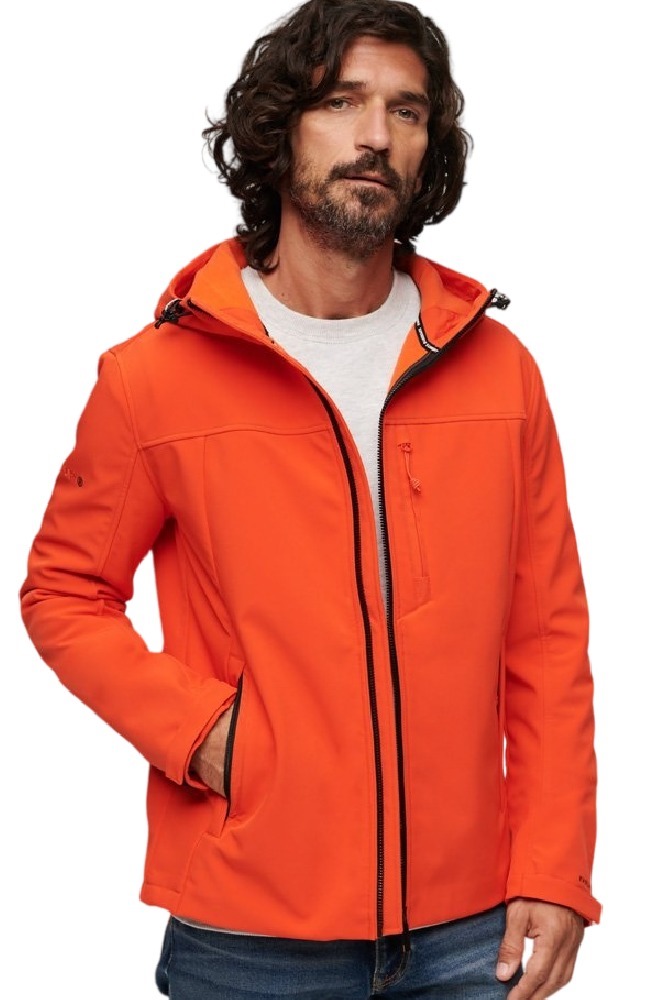 SUPERDRY HOODED SOFT SHELL JACKET ΜΠΟΥΦΑΝ ΑΝΔΡΙΚΟ ORANGE