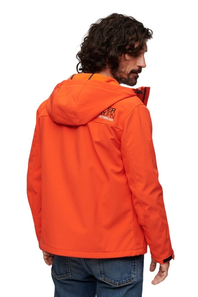 SUPERDRY HOODED SOFT SHELL JACKET ΜΠΟΥΦΑΝ ΑΝΔΡΙΚΟ ORANGE