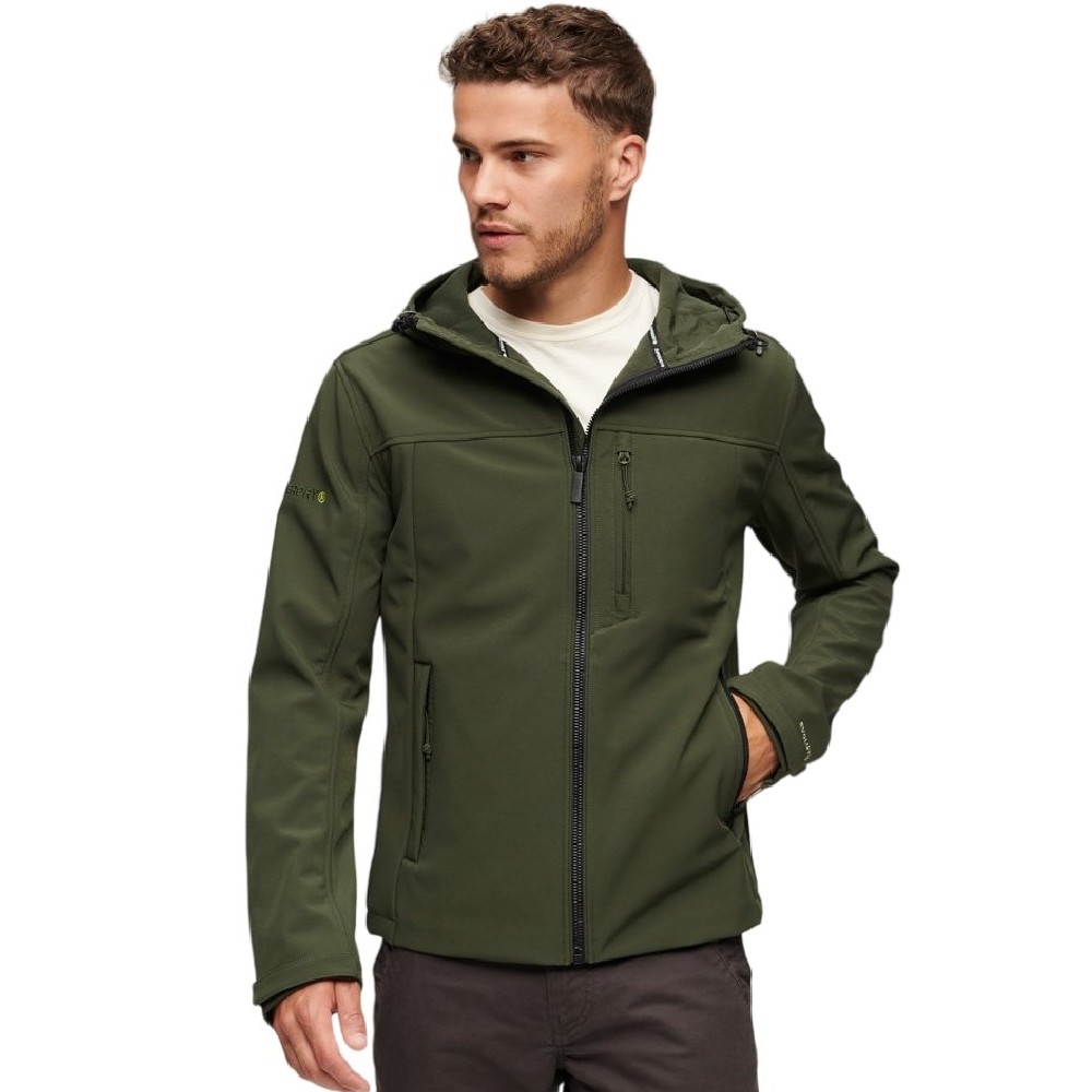 SUPERDRY HOODED SOFT SHELL JACKET ΜΠΟΥΦΑΝ ΑΝΔΡΙΚΟ KHAKI