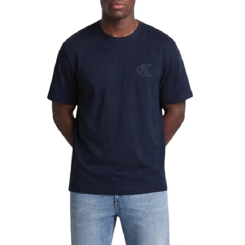 CALVIN KLEIN JEANS 30S JERSEY EASY MONOGRAM PUFF T-SHIRT ΜΠΛΟΥΖΑ ΑΝΔΡΙΚΗ NAVY
