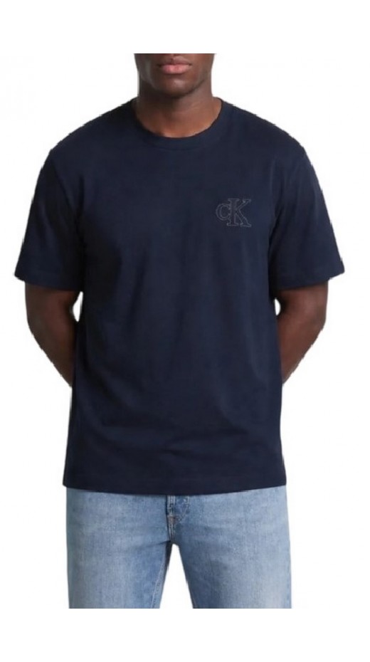 CALVIN KLEIN JEANS 30S JERSEY EASY MONOGRAM PUFF T-SHIRT ΜΠΛΟΥΖΑ ΑΝΔΡΙΚΗ NAVY
