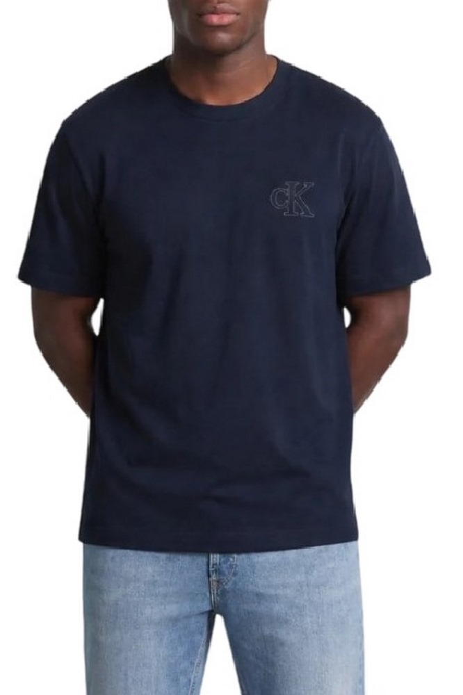 CALVIN KLEIN JEANS 30S JERSEY EASY MONOGRAM PUFF T-SHIRT ΜΠΛΟΥΖΑ ΑΝΔΡΙΚΗ NAVY