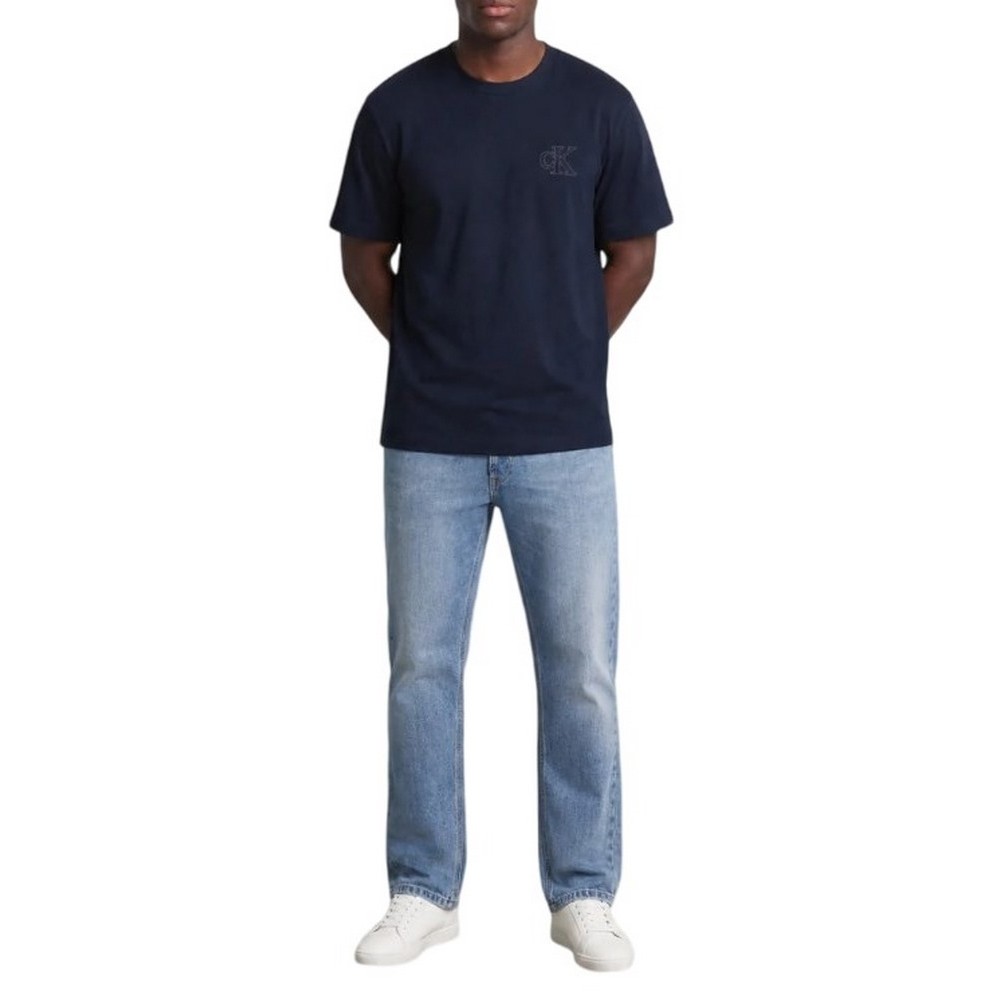 CALVIN KLEIN JEANS 30S JERSEY EASY MONOGRAM PUFF T-SHIRT ΜΠΛΟΥΖΑ ΑΝΔΡΙΚΗ NAVY