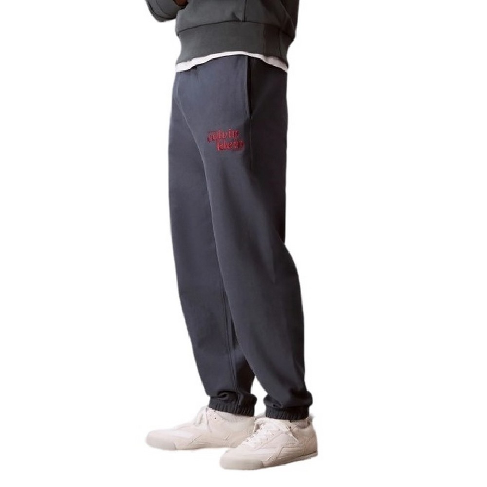 CALVIN KLEIN JEANS PREMIUM TERRY GRAPHIC JOGGER ΠΑΝΤΕΛΟΝΙ ΦΟΡΜΑ ΑΝΔΡΙΚΟ SLATE GRAY
