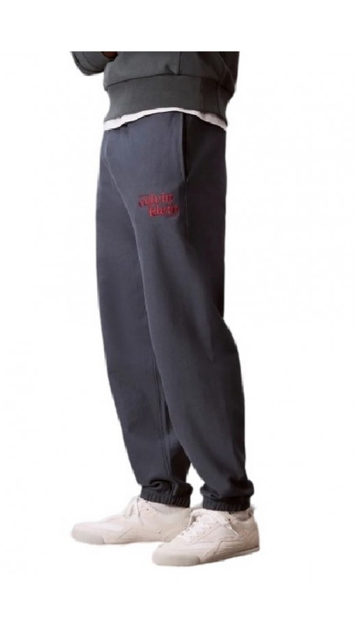 CALVIN KLEIN JEANS PREMIUM TERRY GRAPHIC JOGGER ΠΑΝΤΕΛΟΝΙ ΦΟΡΜΑ ΑΝΔΡΙΚΟ SLATE GRAY