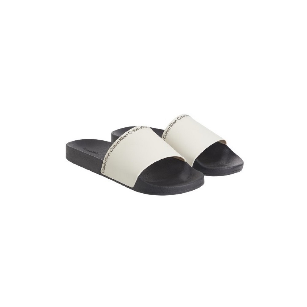 CALVIN KLEIN JEANS POOL SLIDE RUBBER ΠΑΝΤΟΦΛΑ ΑΝΔΡΙΚΗ WHITE