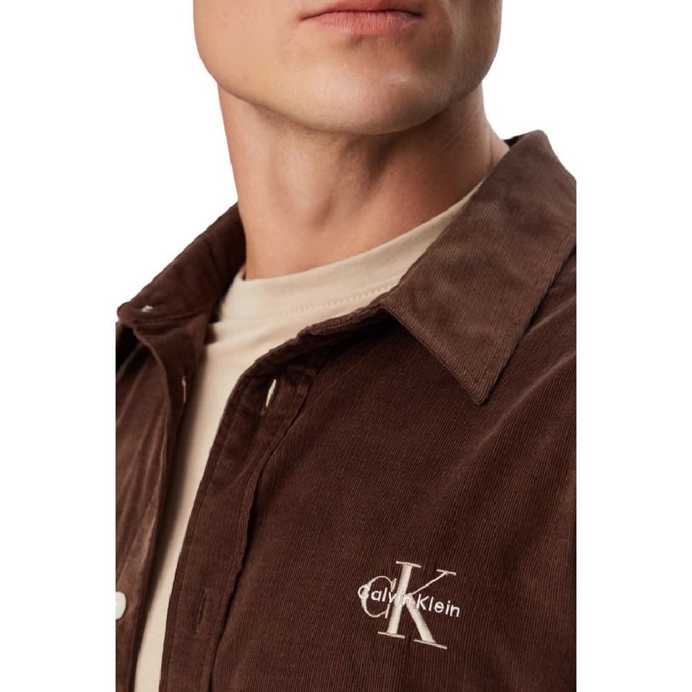 CALVIN KLEIN JEANS CORDUROY EASY SHIRT ΠΟΥΚΑΜΙΣΟ ΑΝΔΡΙΚΟ BROWN