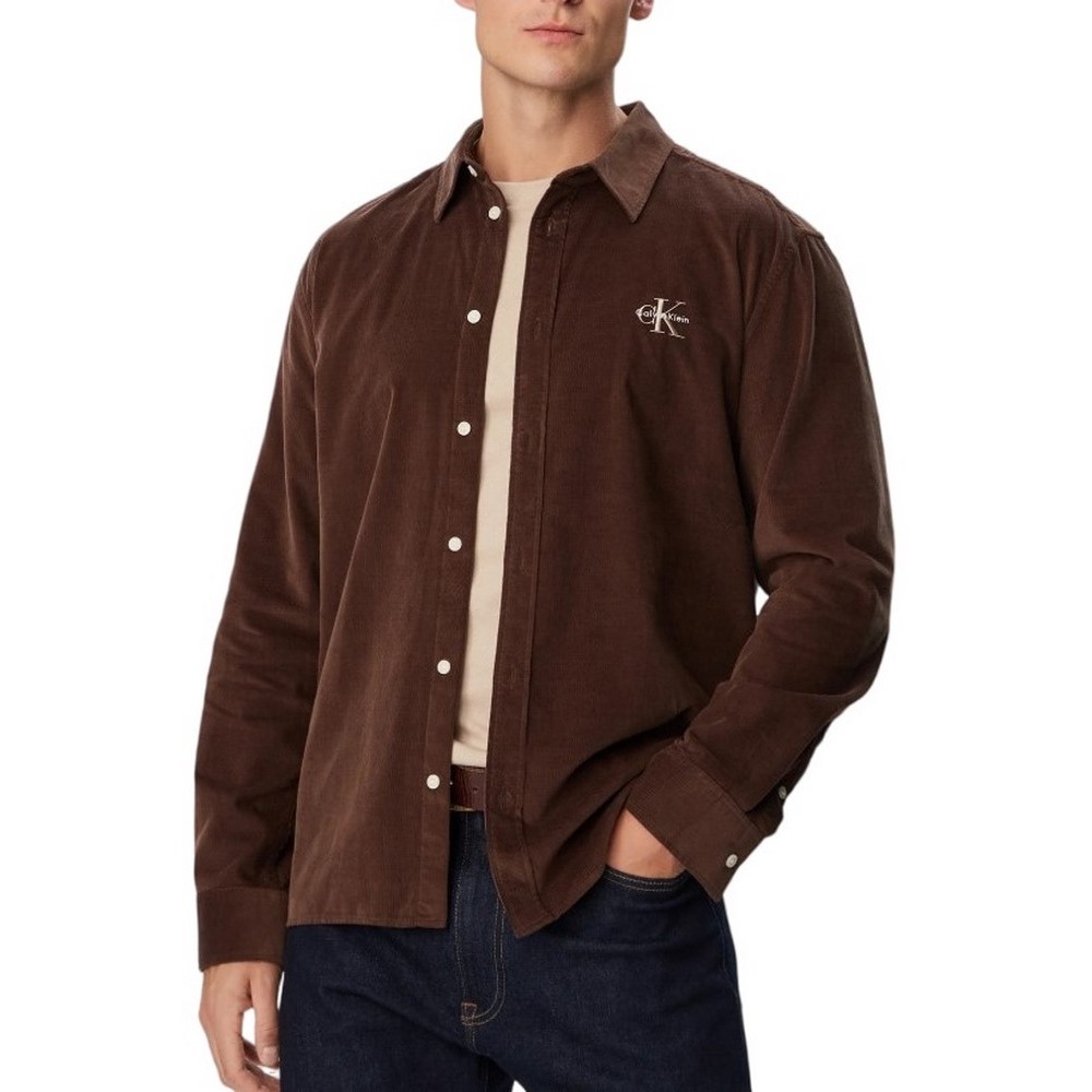 CALVIN KLEIN JEANS CORDUROY EASY SHIRT ΠΟΥΚΑΜΙΣΟ ΑΝΔΡΙΚΟ BROWN