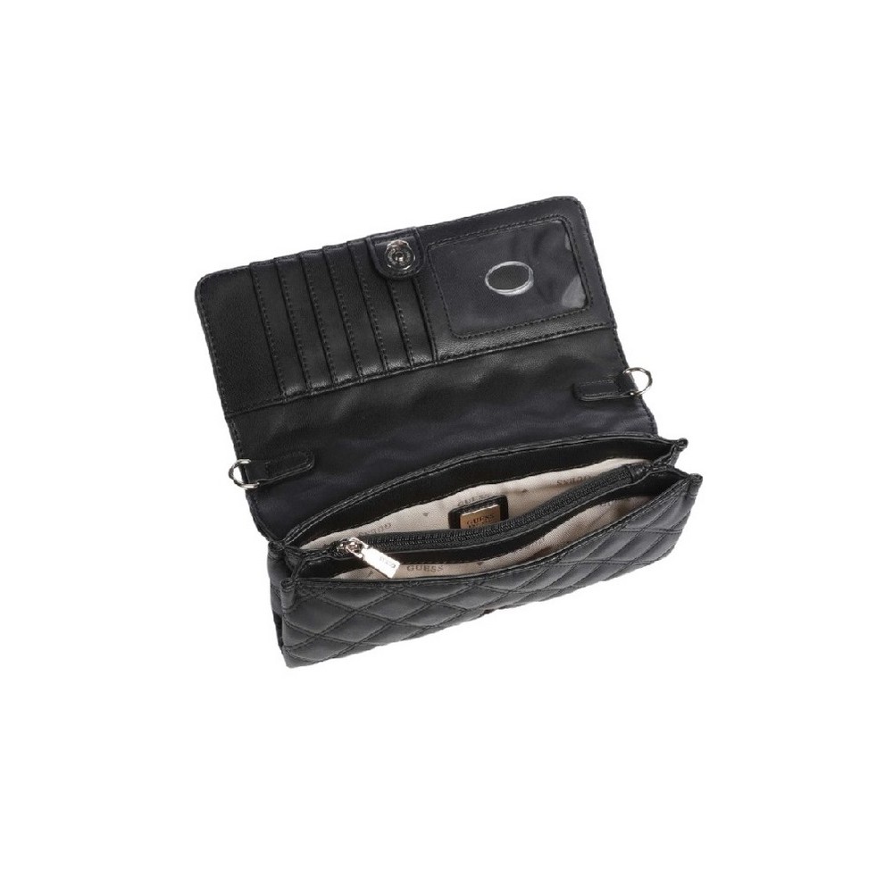 GUESS GIULLY II XBODY FLAP ORGANIZER ΤΣΑΝΤΑ ΓΥΝΑΙΚΕΙΑ BLACK