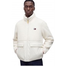 TOMMY JEANS ESSENTIAL MIX TEDDY JACKET ΜΠΟΥΦΑΝ ΑΝΔΡΙΚΟ CREAMY WHITE