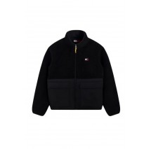 TOMMY JEANS ESSENTIAL MIX TEDDY JACKET ΜΠΟΥΦΑΝ ΑΝΔΡΙΚΟ BLACK