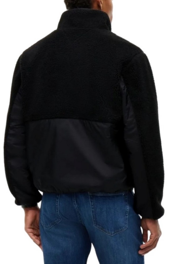 TOMMY JEANS ESSENTIAL MIX TEDDY JACKET ΜΠΟΥΦΑΝ ΑΝΔΡΙΚΟ BLACK
