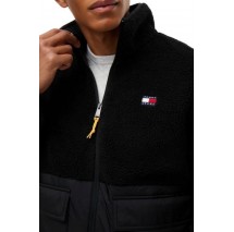 TOMMY JEANS ESSENTIAL MIX TEDDY JACKET ΜΠΟΥΦΑΝ ΑΝΔΡΙΚΟ BLACK