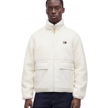 TOMMY JEANS ESSENTIAL MIX TEDDY JACKET ΜΠΟΥΦΑΝ ΑΝΔΡΙΚΟ CREAMY WHITE
