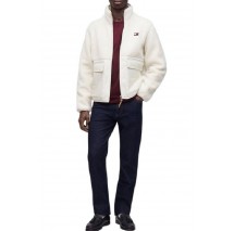 TOMMY JEANS ESSENTIAL MIX TEDDY JACKET ΜΠΟΥΦΑΝ ΑΝΔΡΙΚΟ CREAMY WHITE