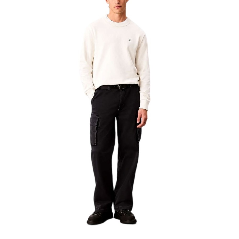 CALVIN KLEIN JEANS EU CLSC CTTN CRWNK SWTR 12GG ΜΠΛΟΥΖΑ ΠΛΕΚΤΗ ΑΝΔΡΙΚΗ OFF WHITE