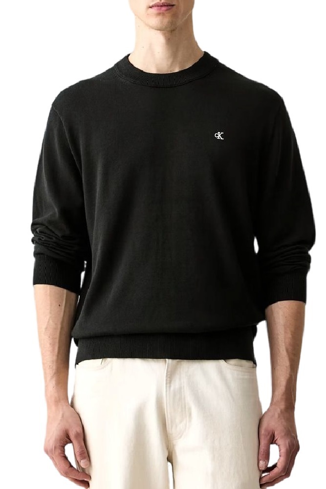 CALVIN KLEIN JEANS EU CLSC CTTN CRWNK SWTR 12GG ΜΠΛΟΥΖΑ ΠΛΕΚΤΗ ΑΝΔΡΙΚΗ BLACK