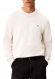 CALVIN KLEIN JEANS EU CLSC CTTN CRWNK SWTR 12GG ΜΠΛΟΥΖΑ ΠΛΕΚΤΗ ΑΝΔΡΙΚΗ OFF WHITE