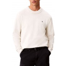 CALVIN KLEIN JEANS EU CLSC CTTN CRWNK SWTR 12GG ΜΠΛΟΥΖΑ ΠΛΕΚΤΗ ΑΝΔΡΙΚΗ OFF WHITE