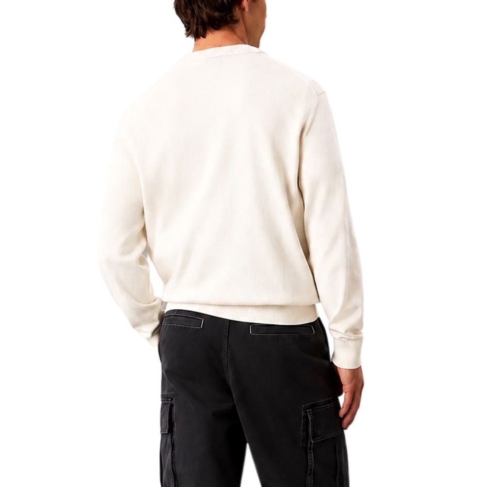 CALVIN KLEIN JEANS EU CLSC CTTN CRWNK SWTR 12GG ΜΠΛΟΥΖΑ ΠΛΕΚΤΗ ΑΝΔΡΙΚΗ OFF WHITE