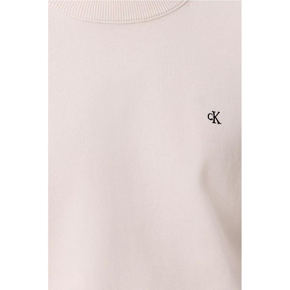 CALVIN KLEIN JEANS EU CLSC CTTN CRWNK SWTR 12GG ΜΠΛΟΥΖΑ ΠΛΕΚΤΗ ΑΝΔΡΙΚΗ OFF WHITE
