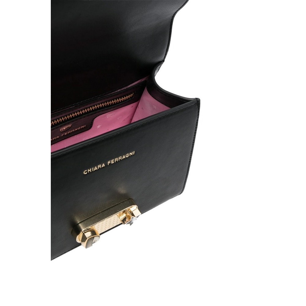 CHIARA FERRAGNI RANGE E - EYE STAR LOCK SMOOTH CALF ΤΣΑΝΤΑ ΓΥΝΑΙΚΕΙΑ BLACK