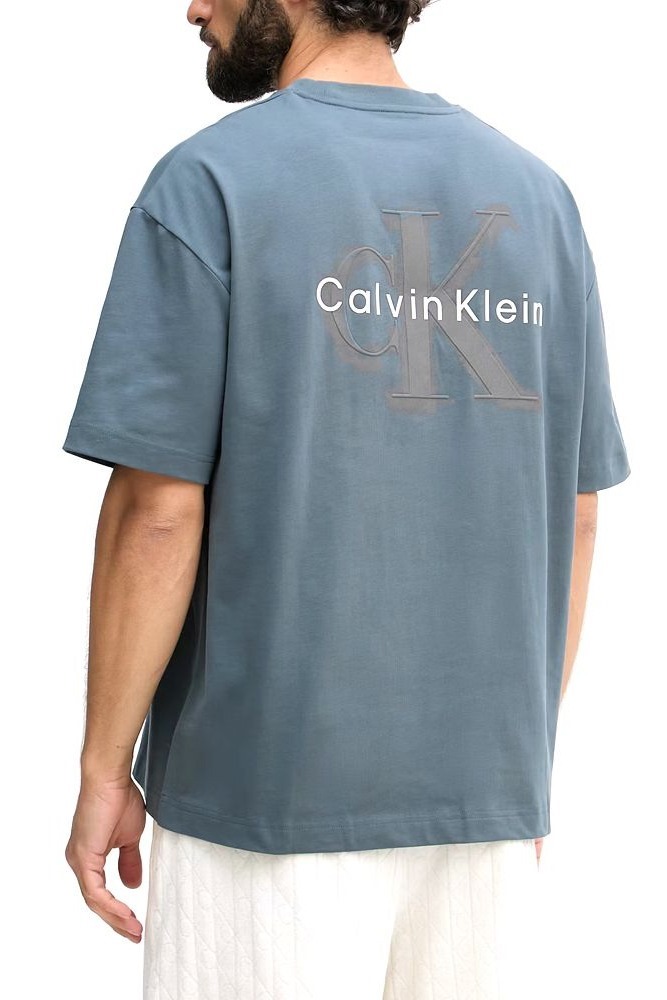 CALVIN KLEIN JEANS OVERSIZED EMBOSS MONOLOGO T-SHIRT ΜΠΛΟΥΖΑ ΑΝΔΡΙΚΗ SLATE GRAY