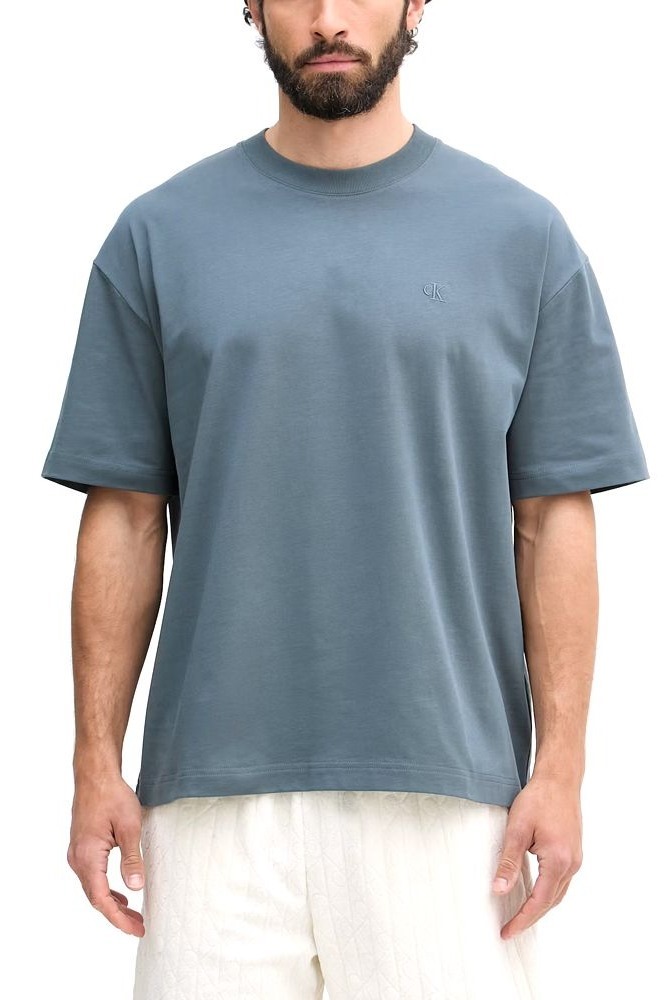 CALVIN KLEIN JEANS OVERSIZED EMBOSS MONOLOGO T-SHIRT ΜΠΛΟΥΖΑ ΑΝΔΡΙΚΗ SLATE GRAY