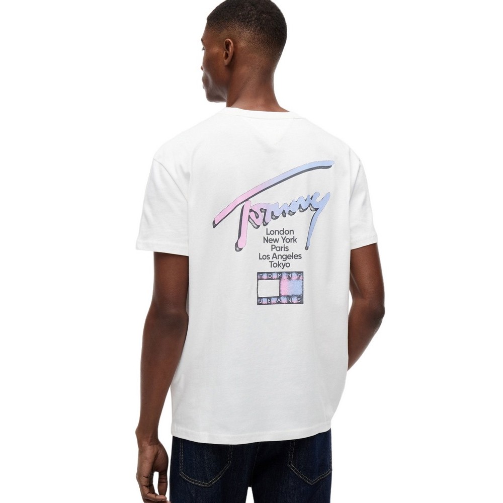 TOMMY JEANS REG CITY SIGN EXT T-SHIRT ΜΠΛΟΥΖΑ ΑΝΔΡΙΚΗ ECRU