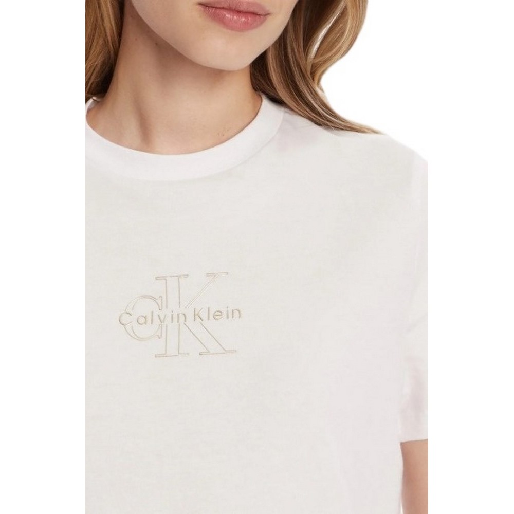 CALVIN KLEIN JEANS CLASSIC FOIL MONOLOGO T-SHIRT ΜΠΛΟΥΖΑ ΓΥΝΑΙΚΕΙΑ BRIGHT WHITE