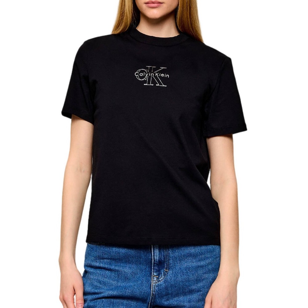CALVIN KLEIN JEANS CLASSIC FOIL MONOLOGO T-SHIRT ΜΠΛΟΥΖΑ ΓΥΝΑΙΚΕΙΑ BLACK