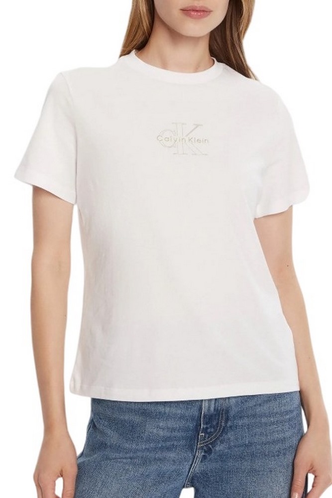 CALVIN KLEIN JEANS CLASSIC FOIL MONOLOGO T-SHIRT ΜΠΛΟΥΖΑ ΓΥΝΑΙΚΕΙΑ BRIGHT WHITE