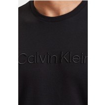 CALVIN KLEIN SLK INTERLOCK EMB STND LOGO  T-SHIRT ΜΠΛΟΥΖΑ ΑΝΔΡΙΚΗ BLACK