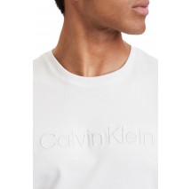 CALVIN KLEIN SLK INTERLOCK EMB STND LOGO  T-SHIRT ΜΠΛΟΥΖΑ ΑΝΔΡΙΚΗ BRIGHT WHITE