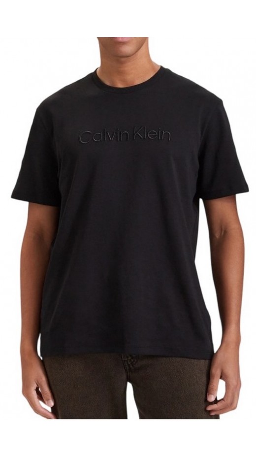 CALVIN KLEIN SLK INTERLOCK EMB STND LOGO  T-SHIRT ΜΠΛΟΥΖΑ ΑΝΔΡΙΚΗ BLACK