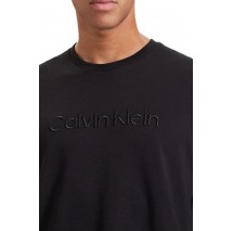 CALVIN KLEIN SLK INTERLOCK EMB STND LOGO  T-SHIRT ΜΠΛΟΥΖΑ ΑΝΔΡΙΚΗ BLACK