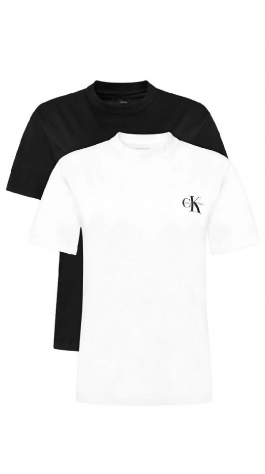 CALVIN KLEIN JEANS A LOGO CN 2 PACK TEE T-SHIRT ΜΠΛΟΥΖΑ ΓΥΝΑΙΚΕΙΑ BLACK/WHITE