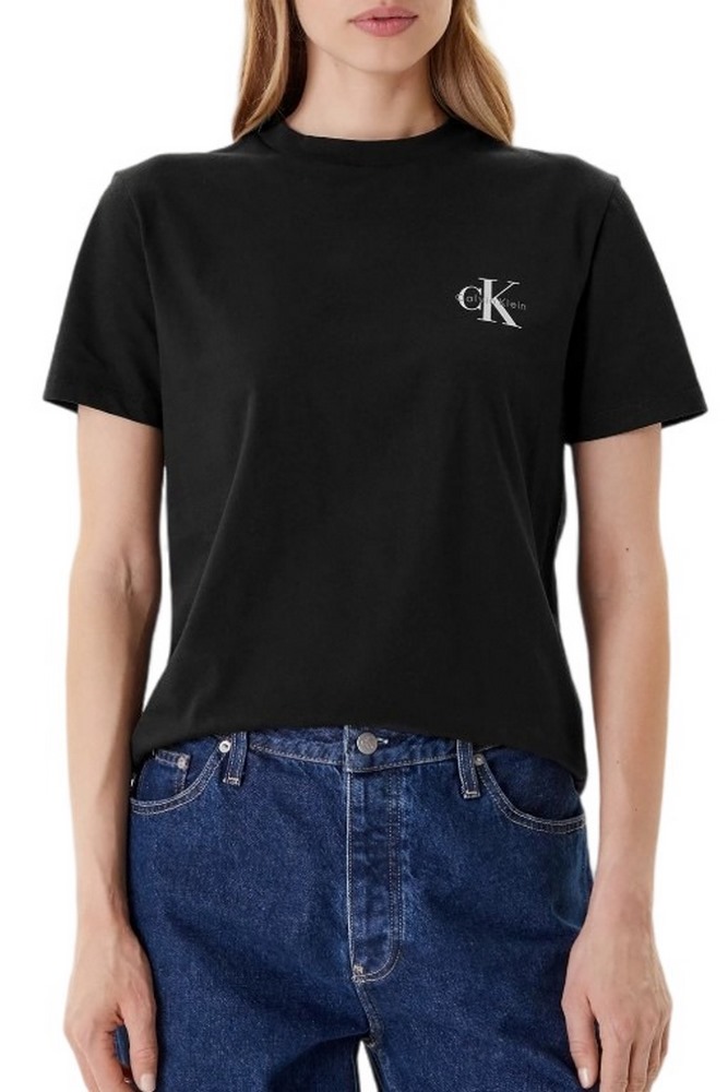 CALVIN KLEIN JEANS A LOGO CN 2 PACK TEE T-SHIRT ΜΠΛΟΥΖΑ ΓΥΝΑΙΚΕΙΑ BLACK/WHITE
