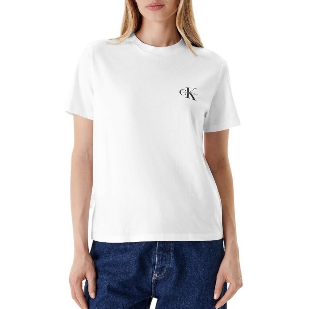 CALVIN KLEIN JEANS A LOGO CN 2 PACK TEE T-SHIRT ΜΠΛΟΥΖΑ ΓΥΝΑΙΚΕΙΑ BLACK/WHITE