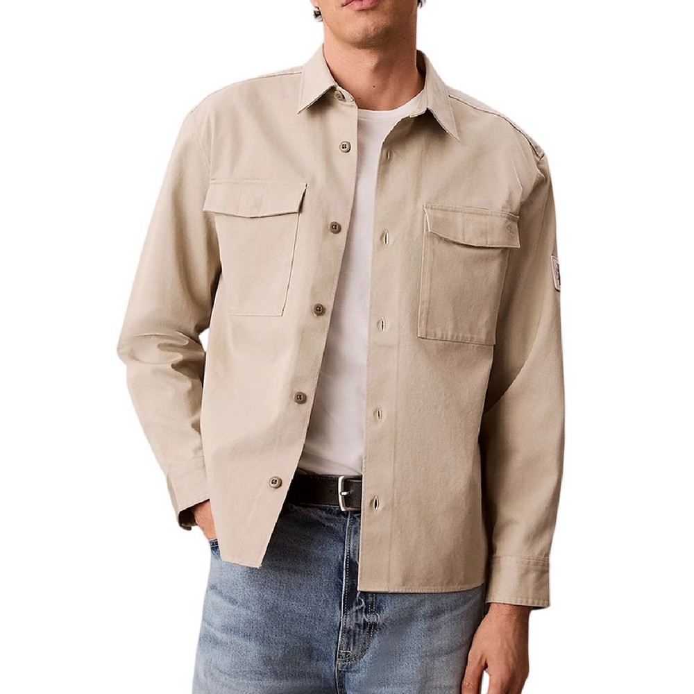 CALVIN KLEIN JEANS UTILITY CHINO RELAXED OVERSHIRT ΠΟΥΚΑΜΙΣΟ ΑΝΔΡΙΚΟ BEIGE