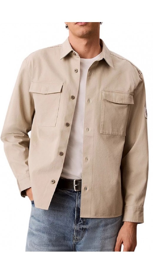 CALVIN KLEIN JEANS UTILITY CHINO RELAXED OVERSHIRT ΠΟΥΚΑΜΙΣΟ ΑΝΔΡΙΚΟ BEIGE