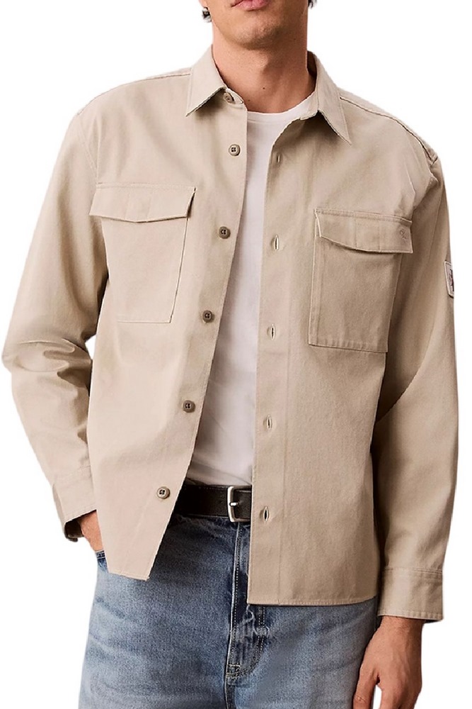 CALVIN KLEIN JEANS UTILITY CHINO RELAXED OVERSHIRT ΠΟΥΚΑΜΙΣΟ ΑΝΔΡΙΚΟ BEIGE